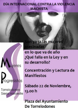 Concentración y lectura de manifiestos en Torrelodones con motivo del día mundial de la violencia de género