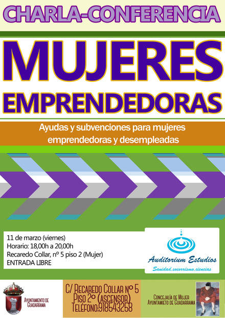 Conferencia “Mujeres emprendedoras' este viernes en Guadarrama