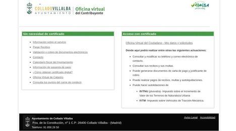 Ya está abierta la Oficina Virtual del Contribuyente de Collado Villalba