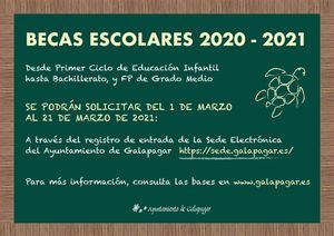El Ayuntamiento de Galapagar convoca las Becas Escolares para el curso 2020-2021