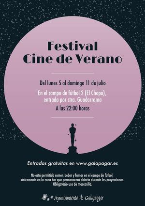 Esta semana, Festival de Cine de Verano en el campo de fútbol El Chopo de Galapagar