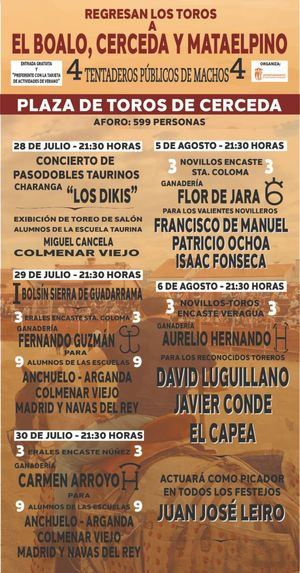 Los festejos taurinos regresan a El Boalo, Cerceda y Mataelpino hasta el 6 de agosto
 