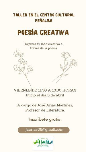 El Centro Cultural Peñalba de Collado Villalba ofrece un taller de Poesía Creativa