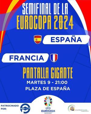 Pantalla gigante para ver la semifinal de la Eurocopa en El Escorial