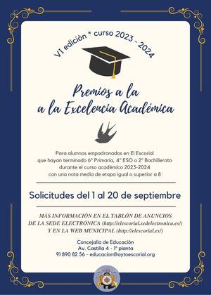 Convocados los Premios a la Excelencia Académica de El Escorial