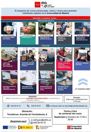 Torrelodones ofrece cursos gratuitos basados en competencias digitales en colaboración con la Comunidad de Madrid
