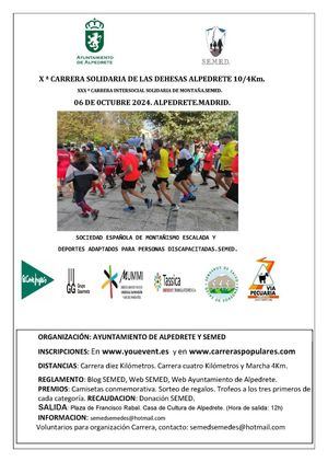 Abiertas las inscripciones para participar en la Carrera Solidaria Las Dehesas de Alpedrete
 