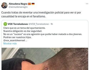 El PP de Torrelodones acusa a Vox de entorpecer la investigación del suceso de este domingo en la calle Real