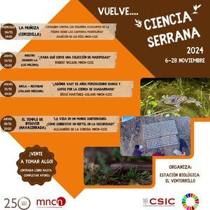 La Estación Biológica El Ventorrillo organiza el ciclo Ciencia Serrana 2024