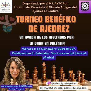 Torneo benéfico de ajedrez en San Lorenzo de El Escorial para ayudar a los afectados de la DANA