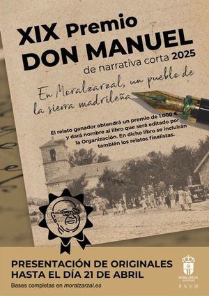 La Concejalía de Cultura de Moralzarzal convoca el Premio Don Manuel de Narrativa Corta 2025