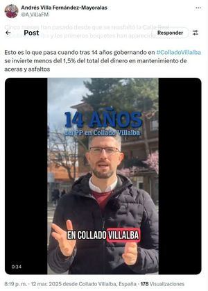 El PSOE de Collado Villalba denuncia la aparición de agujeros en la la Calle Real, asfaltada hace cinco meses