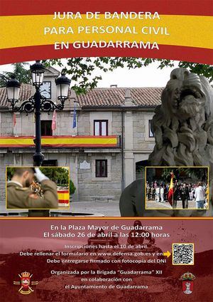 Guadarrama celebrará una Jura de Bandera para personal civil con la Brigada ‘Guadarrama XII’ del Ejército de Tierra