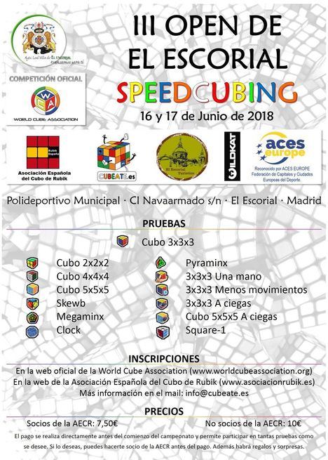 El Escorial celebrará en junio el III Open de Speedcubing