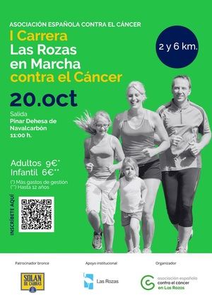 Las Rozas acogerá el 20 de octubre la I Carrera Las Rozas en marcha Contra el Cáncer