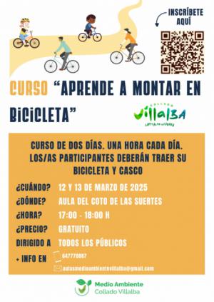 Collado Villalba ofrece un curso gratuito para aprender a montar en bicicleta