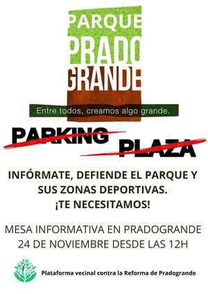 La Plataforma contra la reforma de Pradogrande recoge firmas on line contra el aparcamiento