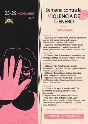 El Escorial presenta su programa de actos para conmemorar el 25 de noviembre